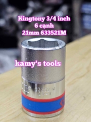 Đầu tuýp khẩu 3/4 inch 6 cạnh trắng Kingtony 17mm 18mm 19mm 20mm 21mm 633517M 633518M 633519M 633520M 633521M