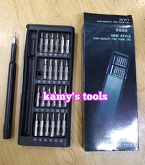 Bộ tua vít nam châm 24 chi tiết 6024 bằng thép sửa chữa điện thoại laptop máy móc tiện dụng đa năng