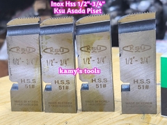 Dao tiện ren ống inox HSS BSPT Asada Piset Ksu hiệu KSU 1/2”-3/4” inch ren ống 21mm-27mm.