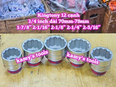 Đầu tuýp trắng 3/4 inch Kingtony 12 cạnh 1-7/8, 2-1/16, 2-1/8, 2-1/4, 2-5/16, 633060S 633066S 633068S 633072S 633074S