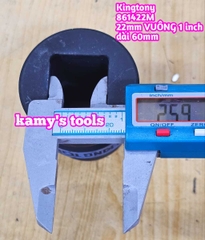Đầu tuýp vuông 4 cạnh đen 1 inch ngắn 60mm Kingtony 17mm 19mm 20mm 21mm 22mm 851417M 851419M 851420M 851421M 851422M