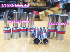 Đầu tuýp khẩu hệ inch trắng dài 63mm 12 cạnh 3/8 inch Kingtony 1/4 5/16 3/8 7/16 1/2 9/16 5/8 11/16 model 3230S