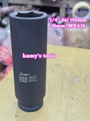 Đầu tuýp 3/4 inch Santa đen dài 160mm cỡ 30mm 32mm 36mm 41mm 46mm IMX430 IMX432 IMX436 IMX441 IMX446