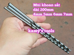 Mũi khoan sắt dài 200mm cỡ 4mm 5mm 6mm 7mm 8mm Wetools