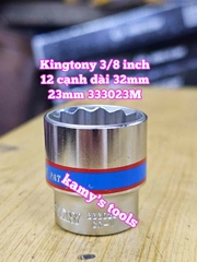 Đầu tuýp trắng 12 cạnh 3/8 inch dài 27mm Kingtony 21mm 22mm 23mm 24mm 333021M 333022M 333024M 333024M
