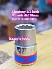 Đầu tuýp khẩu ngắn 1/2 inch Kingtony bông 12 cạnh 13mm 14mm 15mm 16mm 17mm 433013MR 433014MR 433015MR 433016MR 433017MR