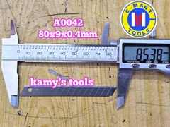 Lưỡi dao rọc giấy nhỏ 9mm C-mart A0042 80x9x0.4mm (10 lưỡi/hộp)