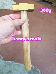 300g 0.3kg Búa đồng thau đầu vuông cán gỗ kamytools