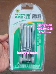 Bộ lục giác xếp gọn bỏ túi 8 chi tiết 1.5-8mm BerryLion 062104018