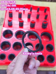 Hộp gioăng sin oring ron cao su vòng đệm 347 chi tiết ORKIT-5A Wetools 4.68-49.16mm MÀU ĐỎ
