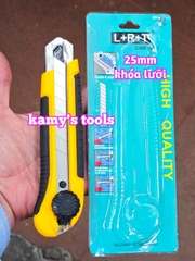 Dao rọc cáp rọc giấy đa năng có khóa lưỡi 25mm dài 180mm L+R+T