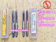 Bộ taro hệ inch tạo ren trong 1/4 inch (6.35mm) Shanghai bước ren thô và mịn 1/4-20 UNC 1/4-28 UNF