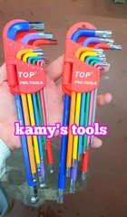 Bộ khóa lục giác bi và bông hoa thị Top 9 cây model LU-9CMAU và LU-9CMAUBM