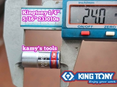 Đầu tuýp khẩu 5/16 inch (7.9mm) lỗ 1/4 inch Kingtony 233010S