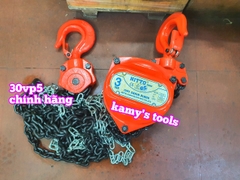 Pa lăng xích kéo tay Nitto 3 tấn 3m (3 mét) 5m (5 mét) model 30VP5 loại CB-II xích đóng logo G80 chính hãng cao cấp