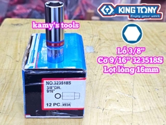 Tuýp 3/8 inch hệ inch 6 cạnh Kingtony cỡ 3/8 inch 1/2 inch 9/16 inch 5/8 inch 11/16 inch 323512S 323516S 323518S 323520S 323522S