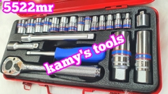 Bộ tuýp 1/4 và 3/8 inch 21 chi tiết 6 cạnh Kingtony model 5522MR