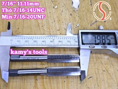 Bộ taro hệ inch tạo ren trong 7/16 inch (11.11mm) Shanghai bước ren thô và mịn 7/16-14 UNC 7/16-20 UNF