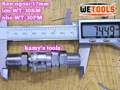 Bộ nối nhanh hơi khí nén ren ngoài 17mm 30SM 30PM Wetools WT-30SM WT-30PM