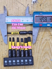 Mũi vít bông sao hoa thị đuôi lục giác 1/4 inch SNZO dài 50mm 7 chi tiết T10-T40 thép đen S2 SH-5007