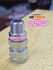 Bộ nối nhanh hơi khí nén ren ngoài 17mm 30SM 30PM Wetools WT-30SM WT-30PM