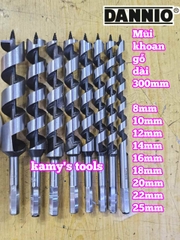 Mũi khoan gỗ xoắn ốc đuôi lục giác 8mm 10mm 12mm 14mm 16mm 18mm 20mm 22mm 25mm dài 300mm Dannio