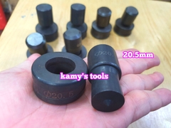 Khuôn đột lỗ mũi đột lỗ sắt V, thanh đồng cái dùng máy đột lỗ thủy lực CH-70 HHM-70 (bán lẻ 1 bộ)