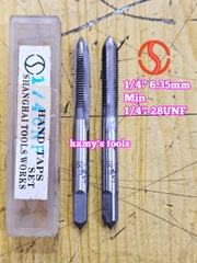 Bộ taro hệ inch tạo ren trong 1/4 inch (6.35mm) Shanghai bước ren thô và mịn 1/4-20 UNC 1/4-28 UNF