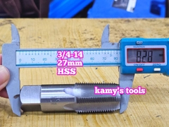 Taro ống rắc co 27mm răng côn HSS Shanghai Z3/4-14