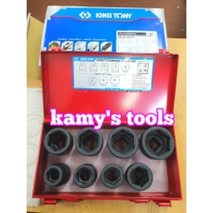 Bộ tuýp 3/4 inch 8 chi tiết đen ngắn Kingtony 19-38mm model 6408MP10