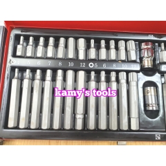 Bộ Đầu Lục Giác TOP 40 Chi Tiết Chính Hãng Taiwan model TBS-11026, Bộ Mũi Vít Lục giác Sao Mở Mẹc