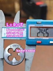 Bàn ren tạo ren ngoài 5/16 inch (7.94mm) bước ren thô và mịn 5/16-18 UNC 5/16-24 UNF L+R+T LRT-435618C LRT-435624F