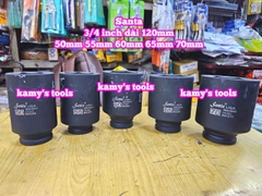Đầu tuýp 3/4 inch đen dài 120mm lục giác Santa thép Cr-mo 50mm 55mm 60mm 65mm 70mm IMX250 IMX255 IMX260 IMX265 IMX270