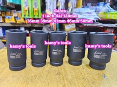 Đầu tuýp 1 inch đen dài 120mm lục giác Santa thép Cr-mo 36mm 38mm 41 mm 46mm 50mm IMX336 IMX338 IMX341 IMX346 IMX350