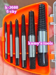 K-3687 và K-3688 Bộ mũi ren tháo mở bu lông, ốc vít gãy Kapusi, bộ ta rô taro lấy ốc gãy