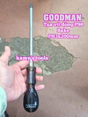 Tua vít đóng Goodman bake PH3 dẹp 8mm dài 200mm P98+8x200 P98-8x200