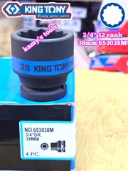 Tuýp 3/4 inch bông 12 cạnh đen Kingtony 33mm 34mm 35mm 38mm 41mm 653033M 653034M 653035M 653038M 653041M