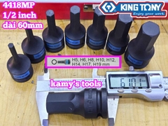 Bộ tuýp lú đầu lục giác 1/2 inch 8 chi tiết Kingtony 4418MP H5 H6 H8 H10 H12 H14 H17 H19