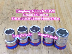 Đầu tuýp ngắn 1/2 inch Kingtony lục giác 6 cạnh 13mm 14mm 15mm 16mm 17mm 433513MR 433514MR 433515MR 433516MR 433517MR