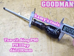Tua vít đóng Goodman bake PH3 dẹp 8mm dài 200mm P98+8x200 P98-8x200