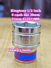 Đầu tuýp trắng ngắn 1/2 inch Kingtony 6 cạnh 18mm 19mm 20mm 21mm 22mm 433518MR 433519MR 433520MR 433521MR 433522MR