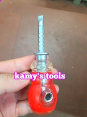 Tua vít lùn 2 đầu bake dẹp có lỗ tăng đơ dài ngắn cán nhưa 6.3mm, tô vít 2 đầu