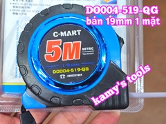 Thước cuộn 5m bản 19mm C-Mart model DO004-519-QG bọc nhựa chống va đập, thước kéo 5 mét