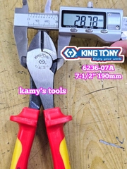 Kìm cắt cách điện VDE 1000V Kingtony 7-1/2 inch 190mm 6236-07A