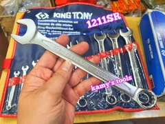 Bộ cờ lê vòng miệng hệ inch 11 chi tiết Kingtony 1211SR 1/4-15/16