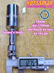Tuýp tháo mở ốc bánh xe sau xe tay ga 24mm dài 130mm Hotssman HSM-221324