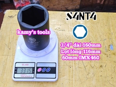 Đầu tuýp 3/4 inch Santa đen dài 160mm cỡ 50mm 55mm 60mm IMX450 IMX455 IMX460