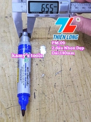 Bút lông dầu Thiên Long Permanent Marker 2 đầu dẹp và nhọn dài 140mm PM-09