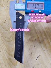 Lưỡi dao rọc giấy rọc cáp thép đen WSK Wasaki WLD-1688 bản dao 17.5mm dày 0.6mm dài 106mm