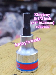 Tuýp lú đầu lục giác lỗ 1/2 inch Kingtony cỡ 3/16 7/32 1/4 19/32 5/16 inch 402506S 402507S 402508S 402509S 402510S